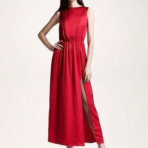 Gryphon Red Silk Maxi Dress Size Small